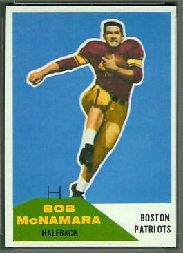 Bob McNamara 1960 Fleer football card