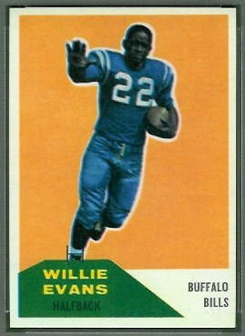 Willie Evans 1960 Fleer football card