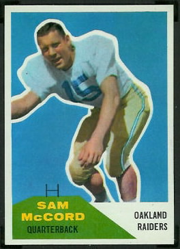 Sam McCord 1960 Fleer football card