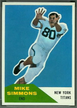 Mike Simmons 1960 Fleer football card