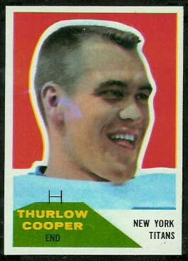 Thurlow Cooper 1960 Fleer football card