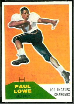 Paul Lowe 1960 Fleer football card