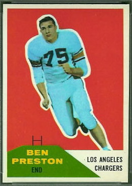 Ben Preston 1960 Fleer football card