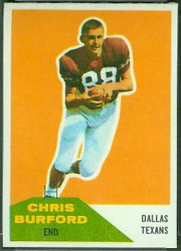 Chris Burford 1960 Fleer football card