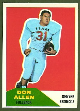 Don Allen 1960 Fleer football card