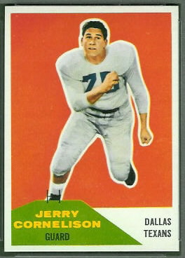 Jerry Cornelison 1960 Fleer football card