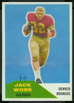 Jack Work 1960 Fleer football card