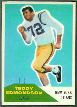 Teddy Edmondson 1960 Fleer football card