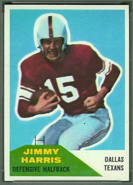 Jimmy Harris 1960 Fleer football card