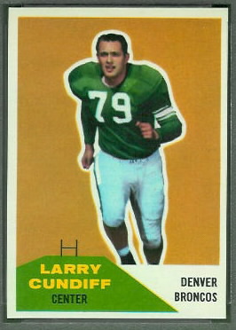 Larry Cundiff 1960 Fleer football card Larry Cundiff 1960 Fleer football card