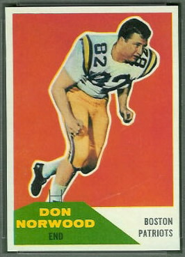 Don Norwood 1960 Fleer football card