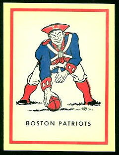 Boston Patriots 1960 Fleer AFL Team Decals football card