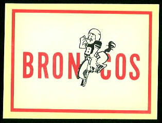 Denver Broncos 1960 Fleer AFL Team Decals football card