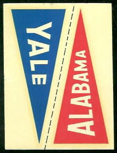 Alabama - Yale 1960 Fleer College Pennant Decals football card