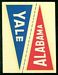 1960 Fleer College Pennant Decals Alabama - Yale