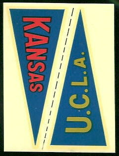 Kansas - UCLA 1960 Fleer College Pennant Decals football card