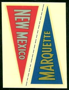 Marquette - New Mexico 1960 Fleer College Pennant Decals football card