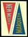 1960 Fleer College Pennant Decals Marquette - New Mexico