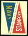 1960 Fleer College Pennant Decals Navy - Stanford