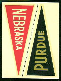 Nebraska - Purdue 1960 Fleer College Pennant Decals football card