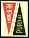 1960 Fleer College Pennant Decals Nebraska - Purdue