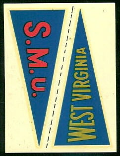 SMU - West Virginia 1960 Fleer College Pennant Decals football card