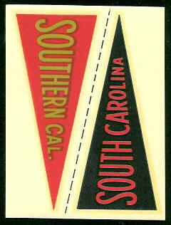 South Carolina - USC 1960 Fleer College Pennant Decals football card