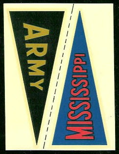 Army - Mississippi 1960 Fleer College Pennant Decals football card