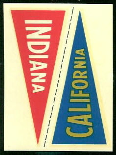 California - Indiana 1960 Fleer College Pennant Decals football card