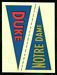 1960 Fleer College Pennant Decals Duke - Notre Dame