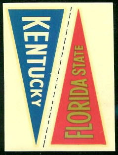 Florida State - Kentucky 1960 Fleer College Pennant Decals football card