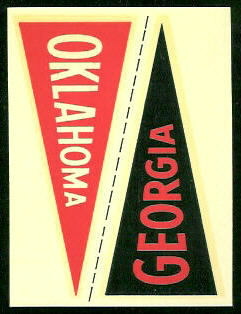 Georgia - Oklahoma 1960 Fleer College Pennant Decals football card