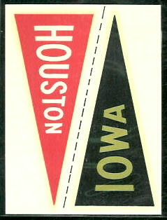 Houston - Iowa 1960 Fleer College Pennant Decals football card