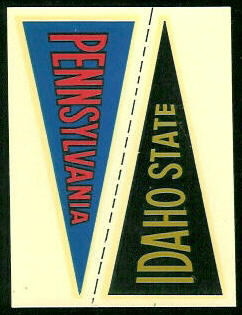 Idaho State - Pennsylvania 1960 Fleer College Pennant Decals football card