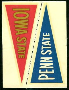 Iowa State - Penn State 1960 Fleer College Pennant Decals football card