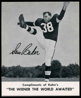 Sam Baker 1960 Kahns football card