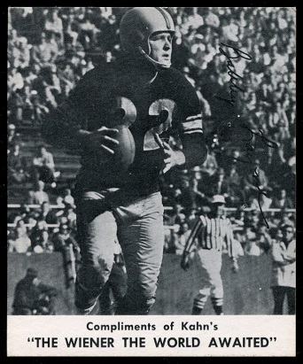 Bobby Layne 1960 Kahns football card Bobby Layne 1960 Kahns football card