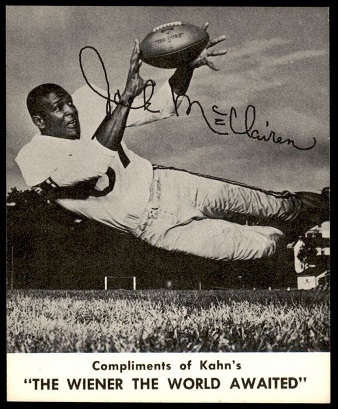 Jack McClairen 1960 Kahns football card