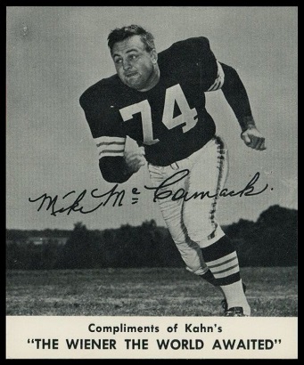 Mike McCormack 1960 Kahns football card