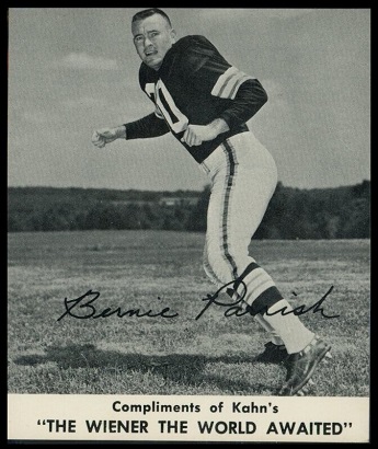 Bernie Parrish 1960 Kahns football card