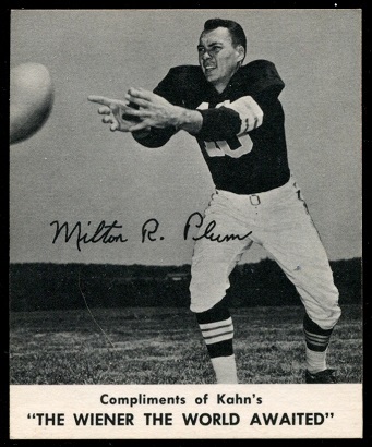Milt Plum 1960 Kahns football card Milt Plum 1960 Kahns football card