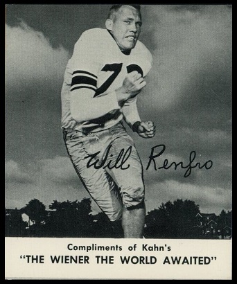 Will Renfro 1960 Kahns football card