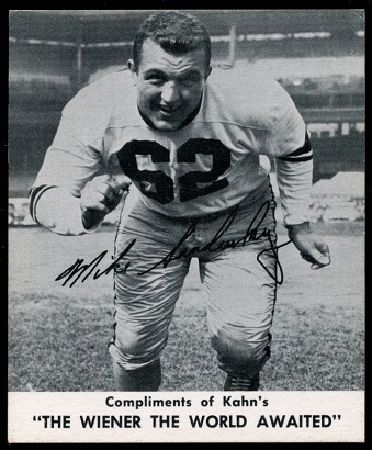 Mike Sandusky 1960 Kahns football card