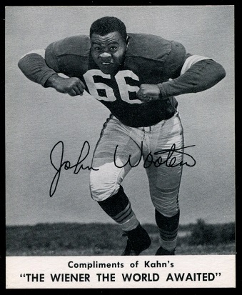 John Wooten 1960 Kahns football card John Wooten 1960 Kahns football card