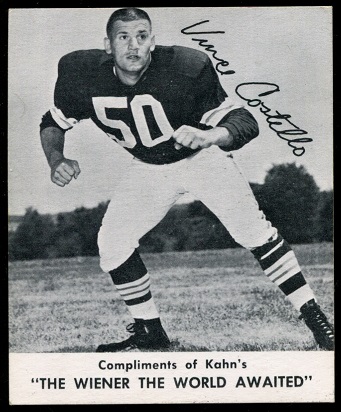 Vince Costello 1960 Kahns football card