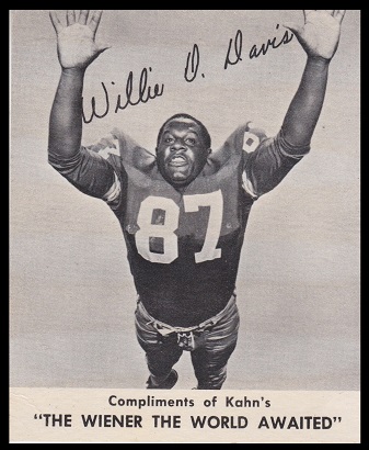 Willie Davis 1960 Kahns football card Willie Davis 1960 Kahns football card