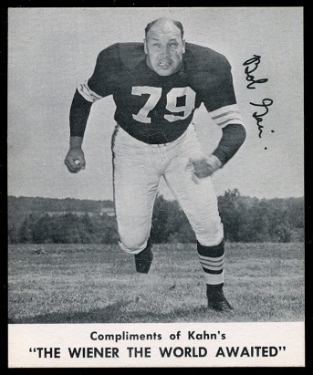 Bob Gain 1960 Kahns football card Bob Gain 1960 Kahns football card