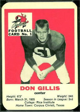 1960 Mayrose Cardinals #1: Don Gillis