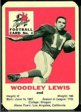 Woodley Lewis 1960 Mayrose Cardinals football card Woodley Lewis 1960 Mayrose Cardinals football card
