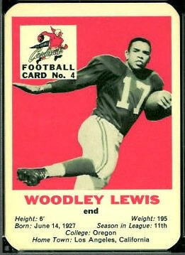 Woodley Lewis 1960 Mayrose Cardinals football card